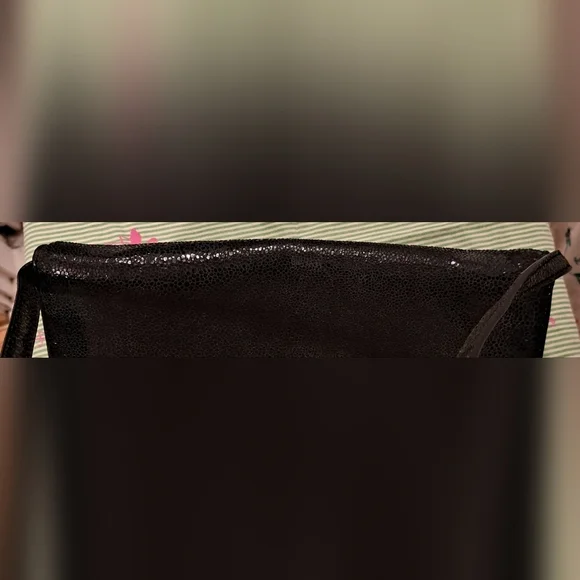 EUC Michael Kors Sparkly Metallic Texturized Black Suede Formal Clutch Purse Bag - Picture 8 of 14